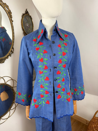 1970s Denim Strawberry Suit