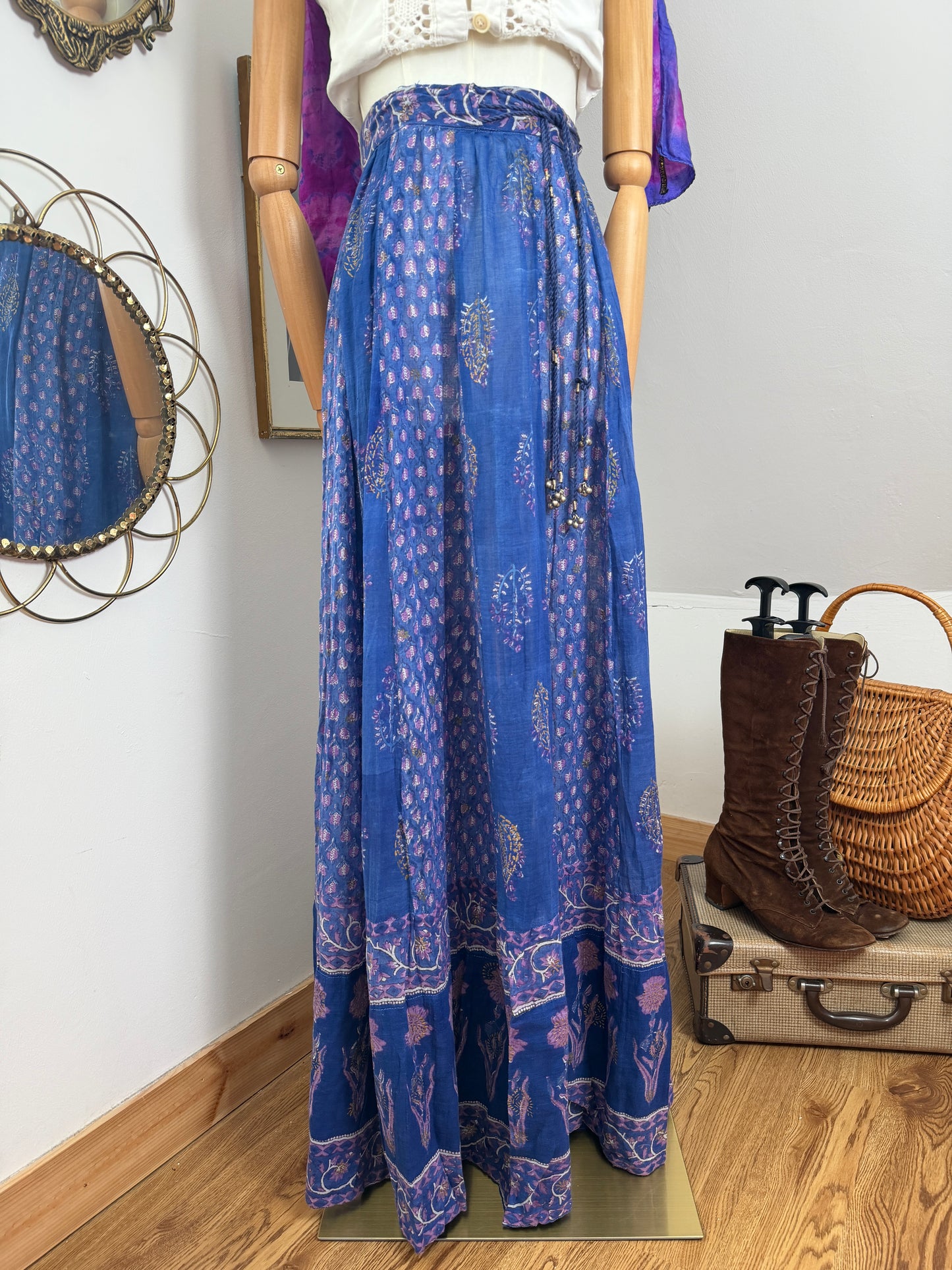 1970s ‘Phool’ Blockprint Skirt