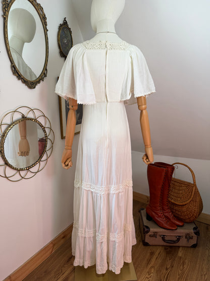 1970s Cotton Maxi Dress