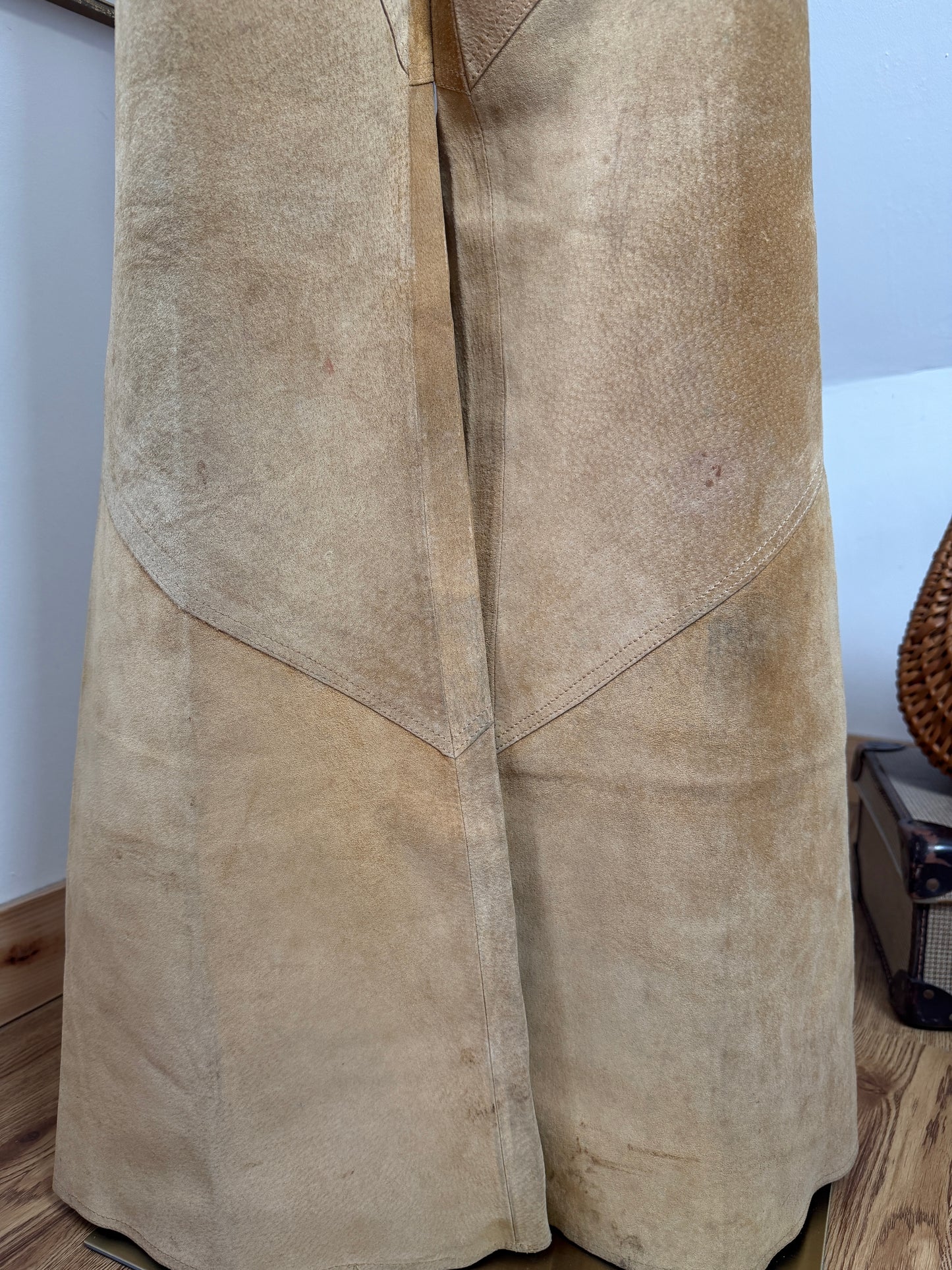 1970s Tan Suede Bellbottoms