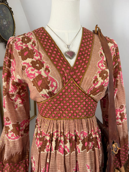 1970s ‘Interlinks’ Brown Lurex Dress