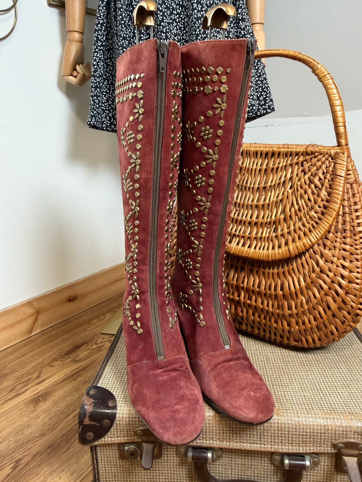 1960s / 70s Suede Studded Boots