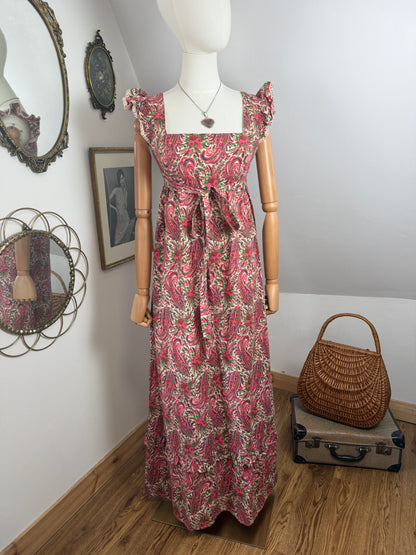 1970s Paisley Pinafore Dress