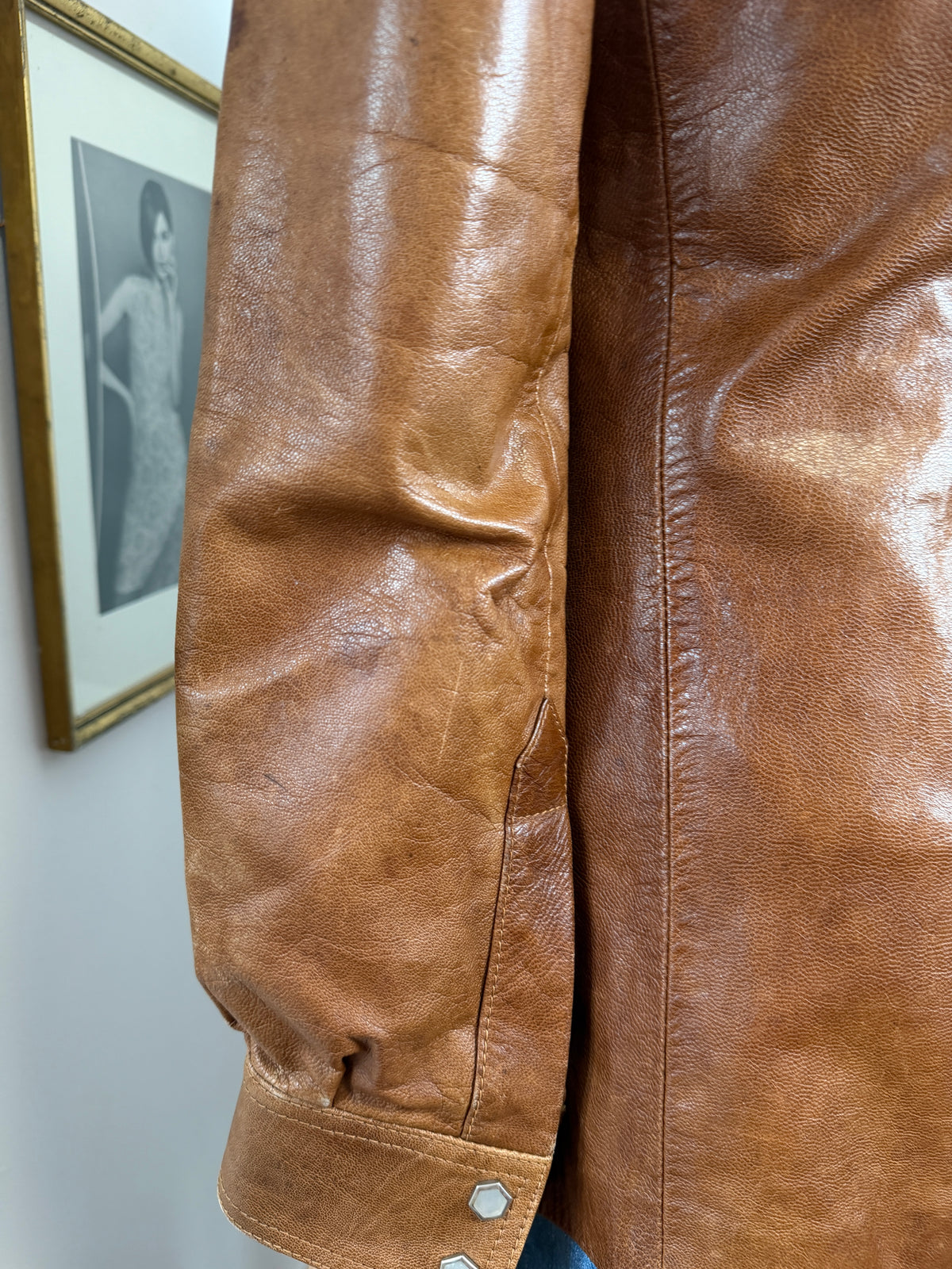 1970s Leather Studded Jacket