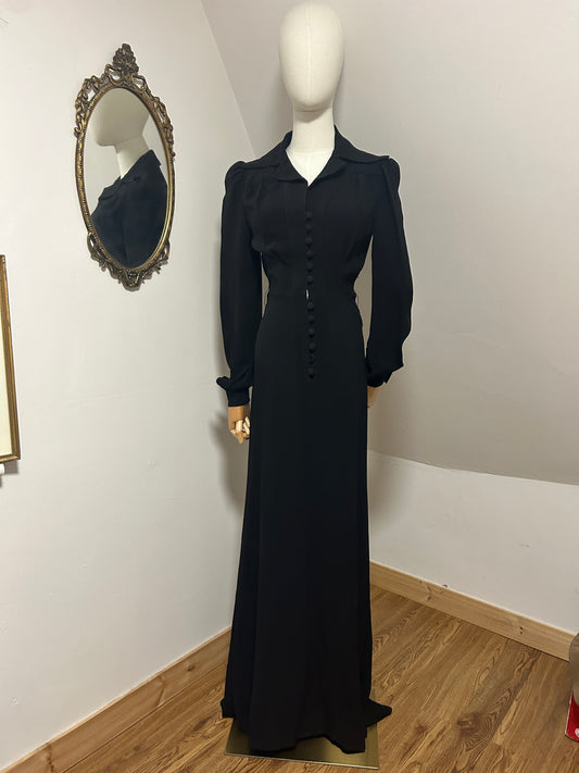 1970s ‘Ossie Clark’ Like Crepe Dress