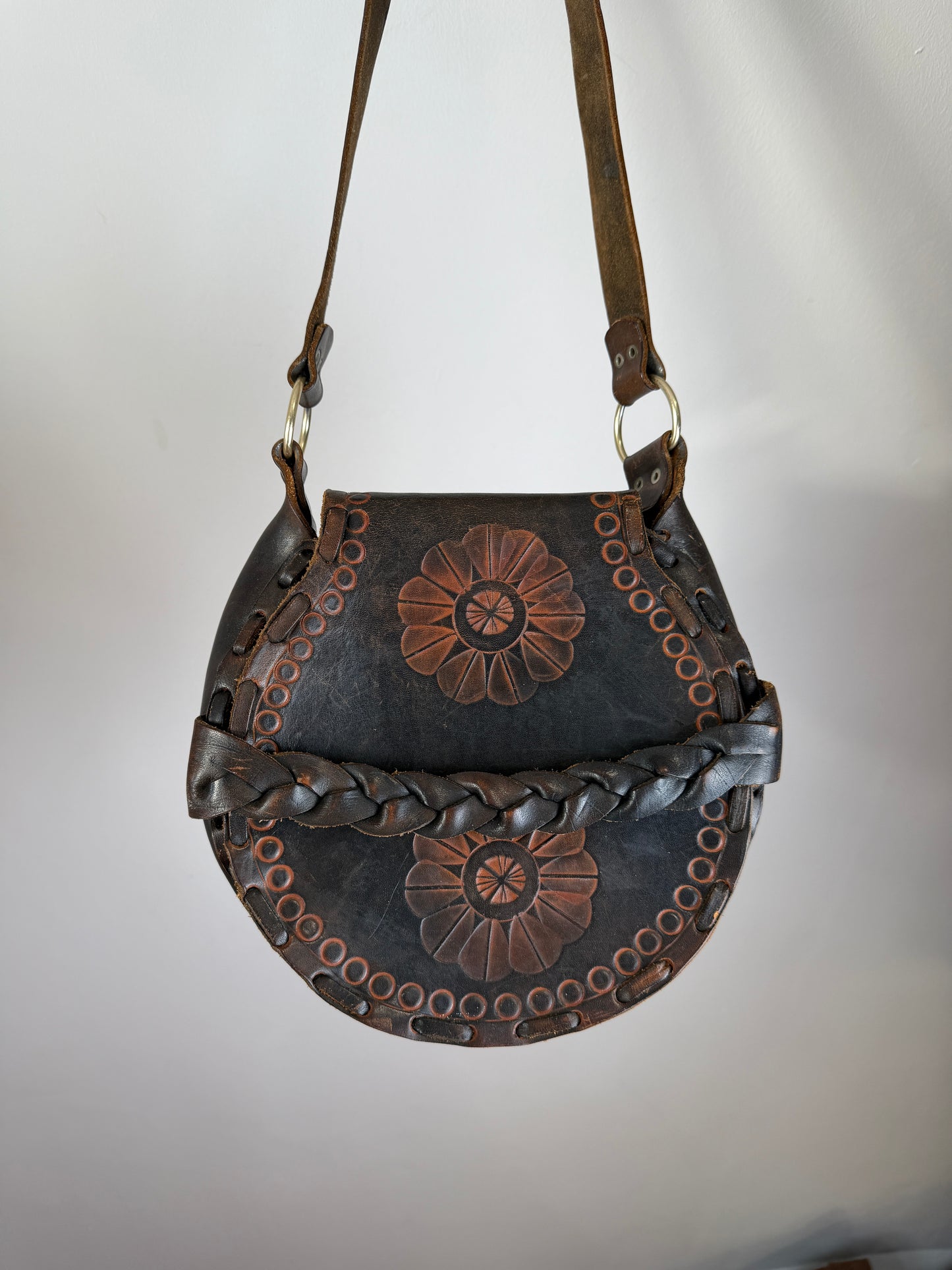 1970s Leather Tooled Bag