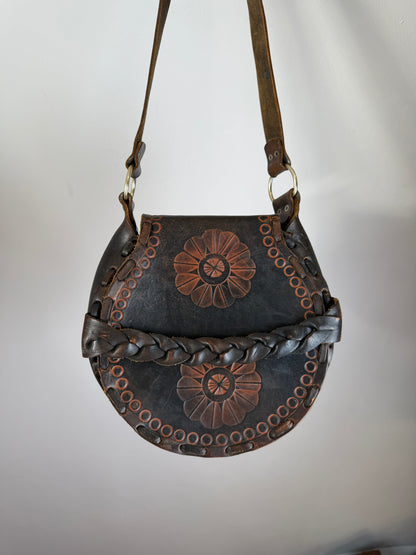 1970s Leather Tooled Bag
