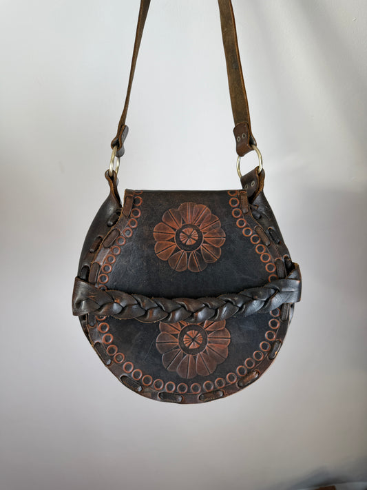 1970s Leather Tooled Bag
