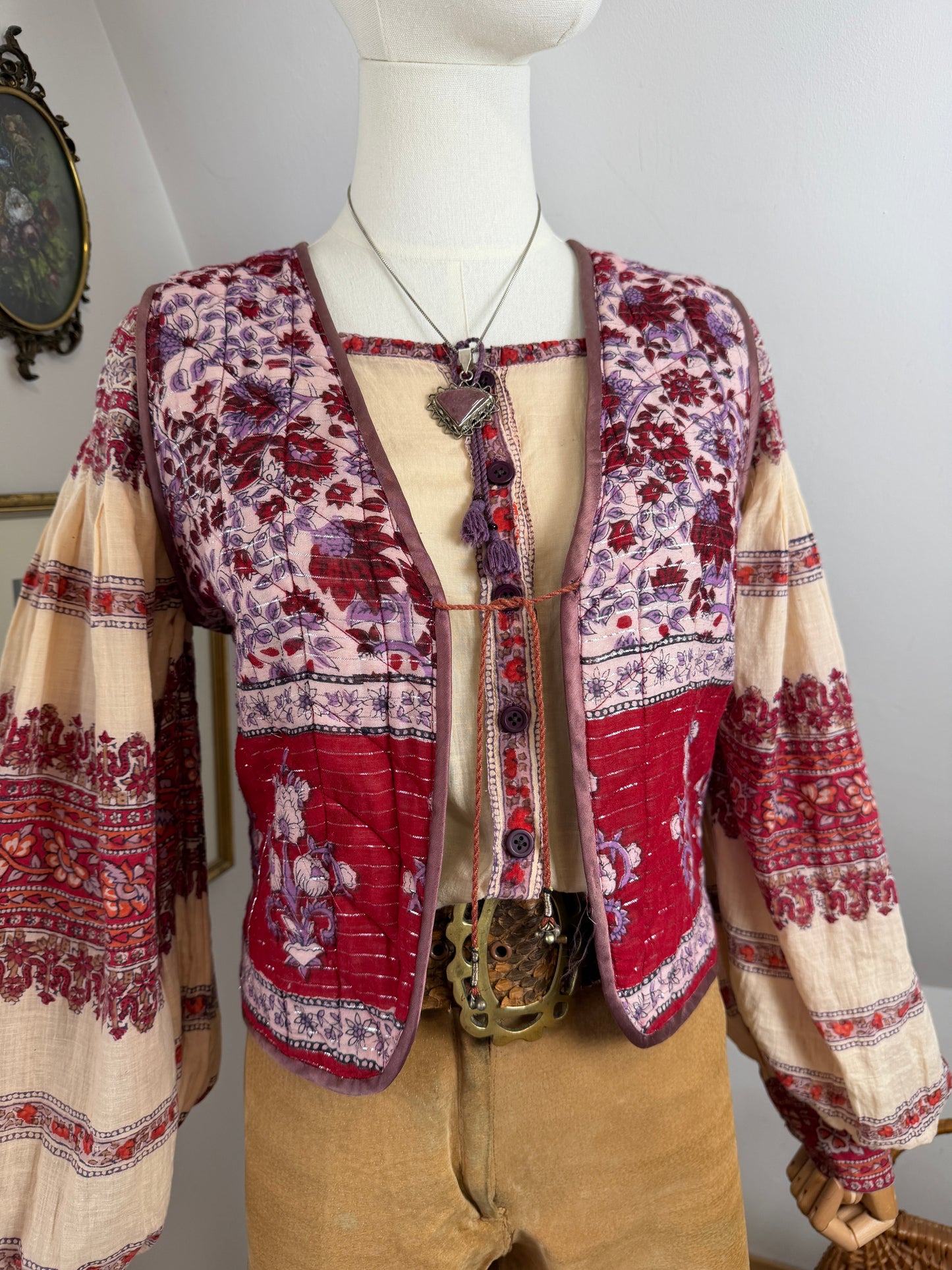 1970s Lurex Blockprint Vest