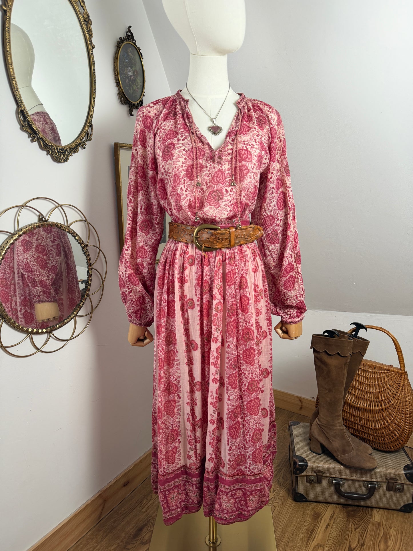 1970s ‘Phool’ Blockprint Shirt & Wrap Skirt