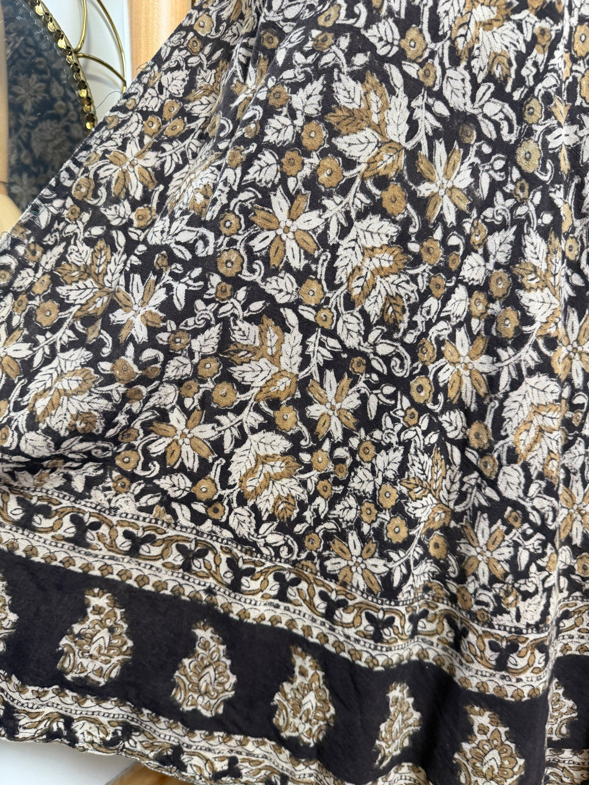 1970s Indian Blockprint Wrap Skirt
