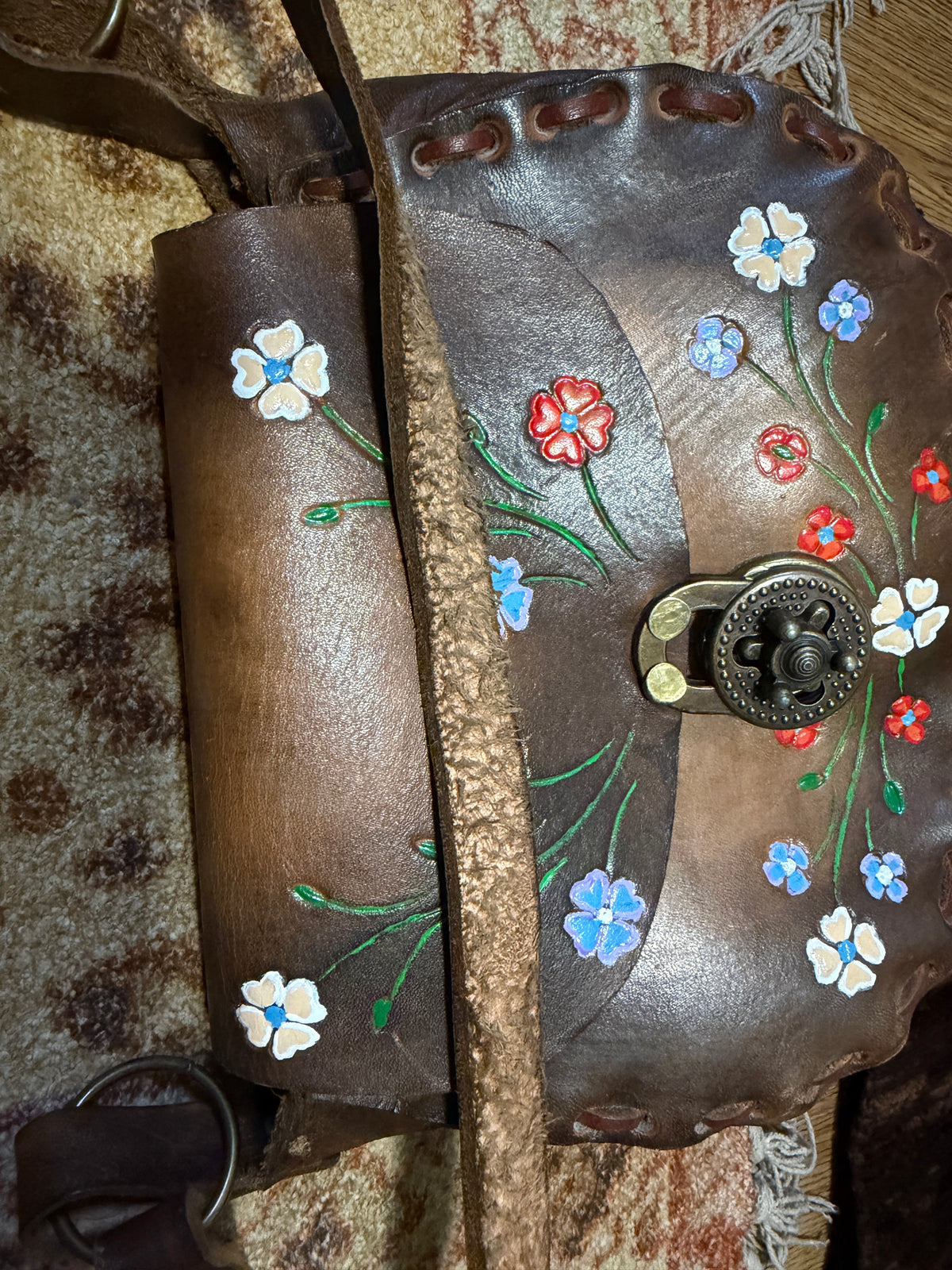 1960s / 70s Tooled Floral Bag