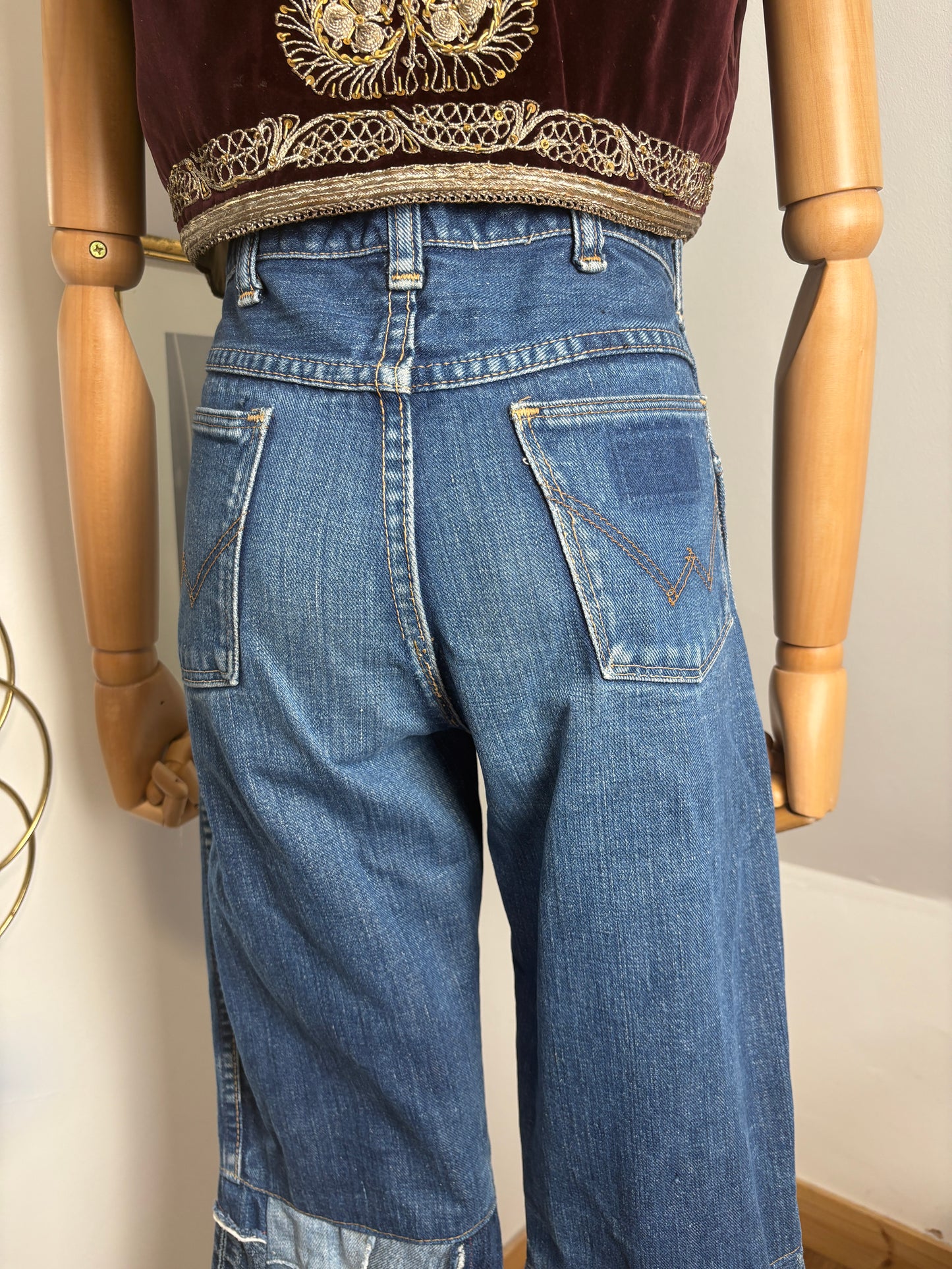 1970s Wrangler Windowpane Bellbottoms
