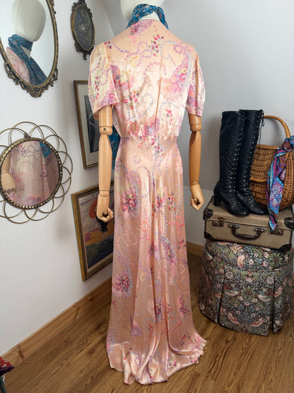 1940s Satin House Gown