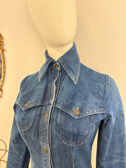 1970s Denim Shirt Dress
