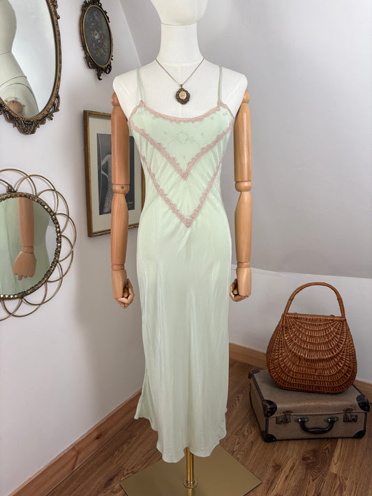 1930s ‘Crepe de Chine’ Sea Green Slip & Tap Shorts