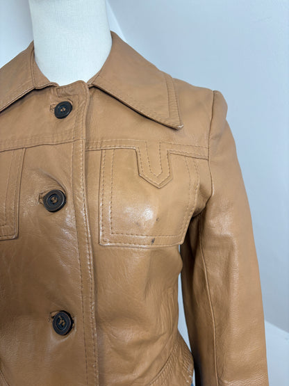 1970s Crop Leather Jacket