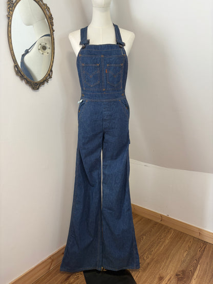 1970s Dark Wash Levi Flared Overalls