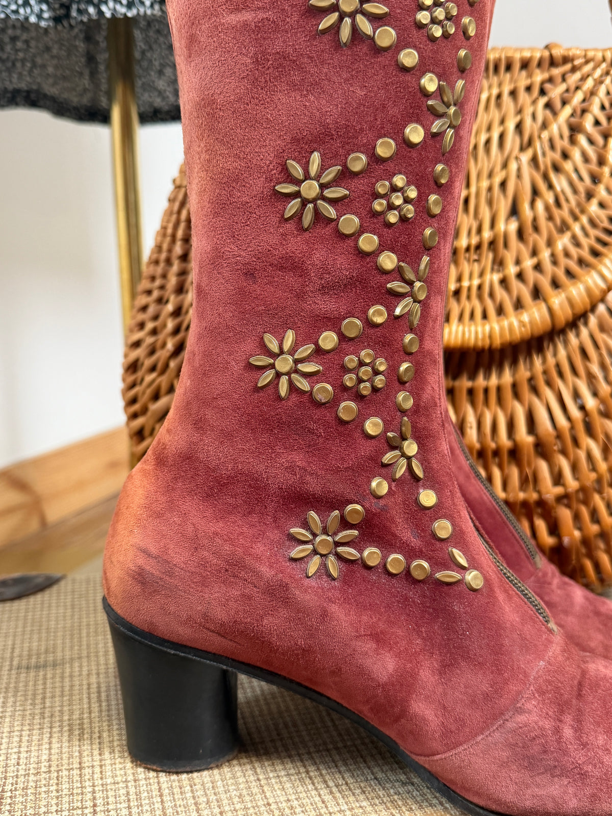 1960s / 70s Suede Studded Boots