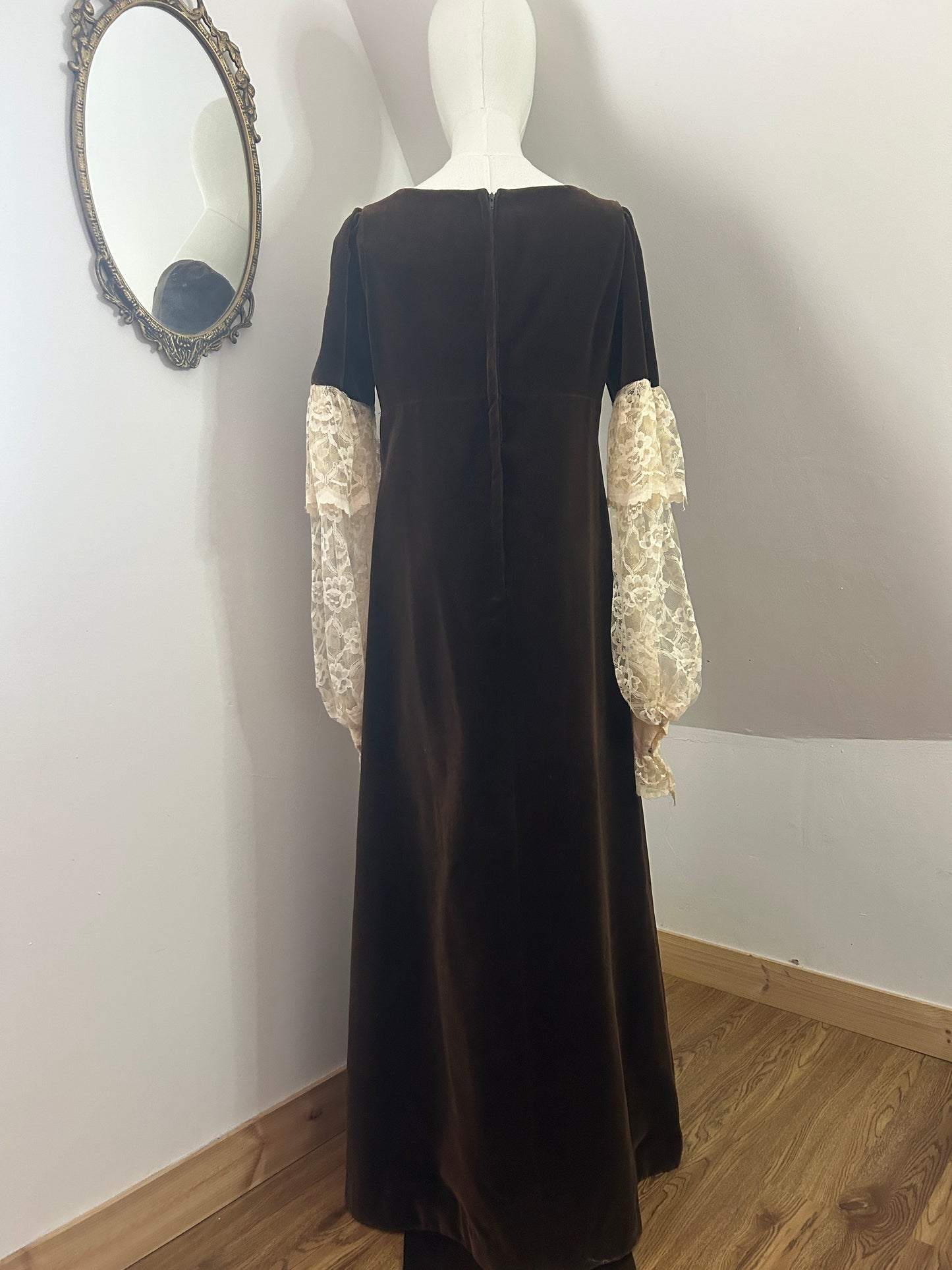 1970s Quad Medieval Maxi Dress