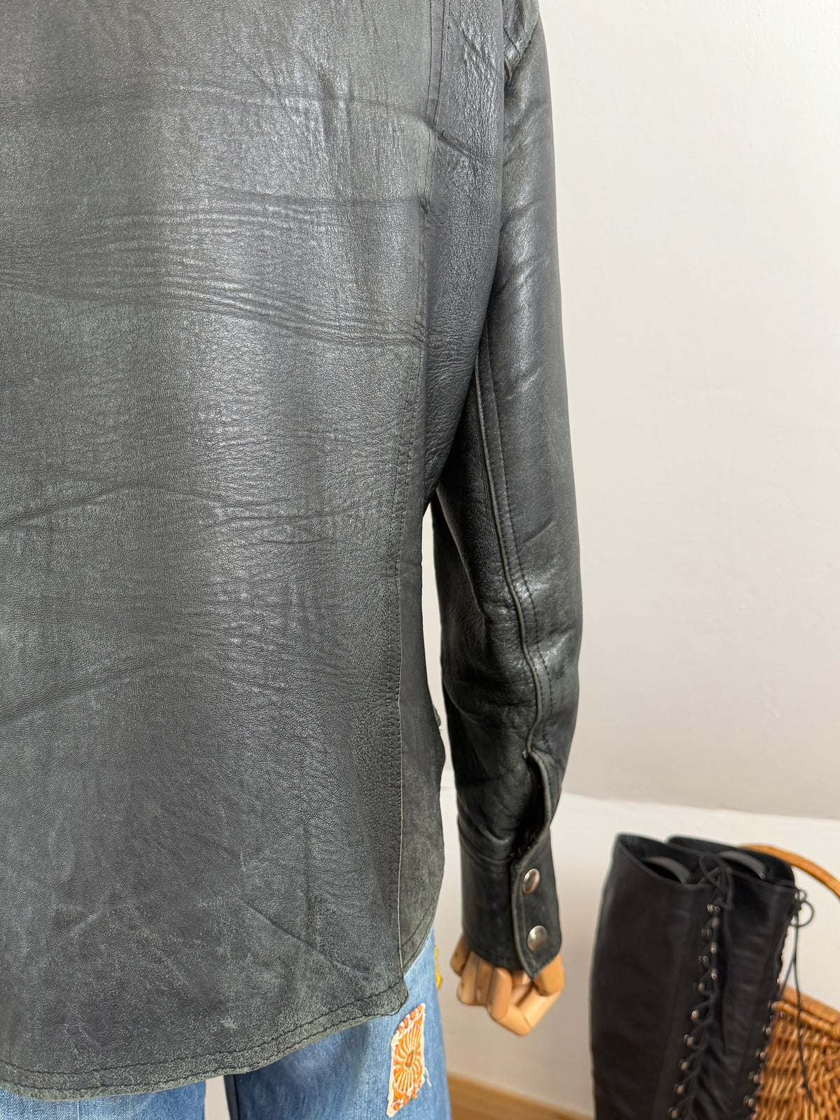 1960s / 70s Leather Beagle Collar Jacket