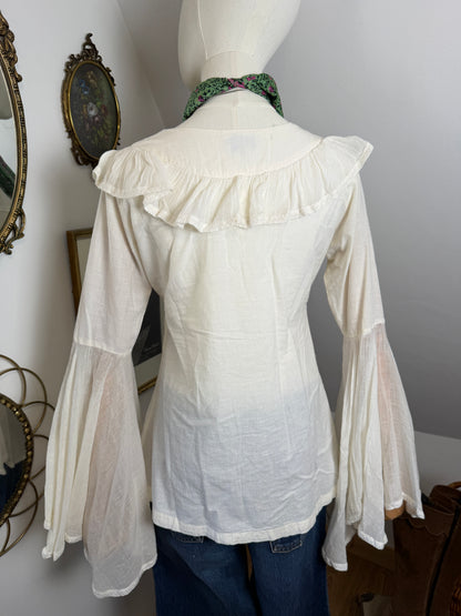 1970s Cotton Angel Sleeve Top
