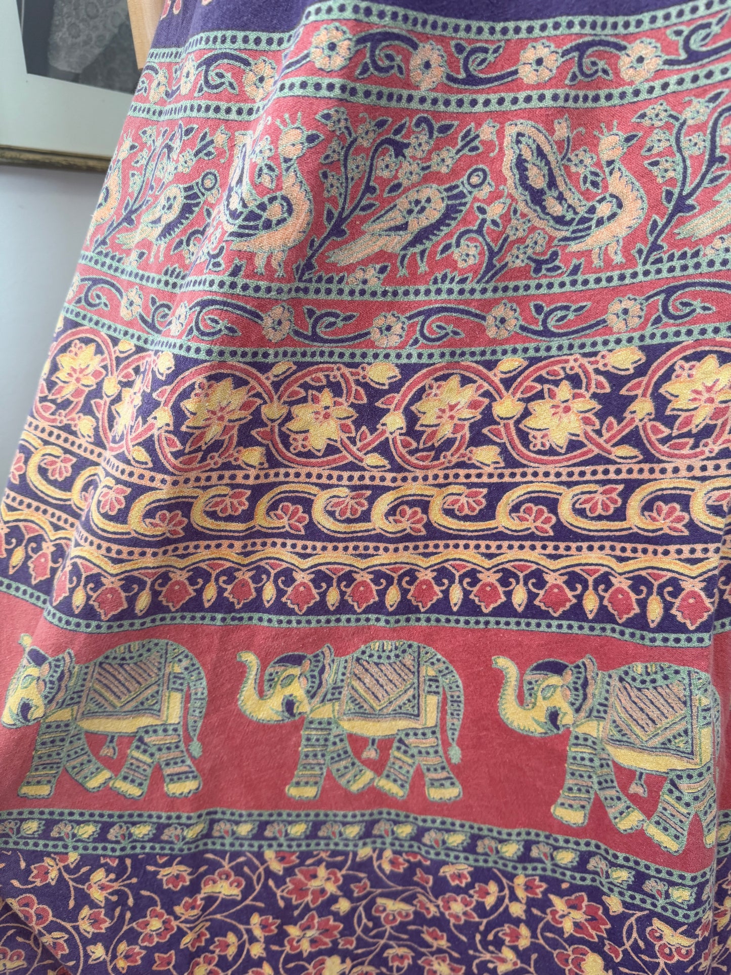 1970s Indian Blockprint Wrap Skirt