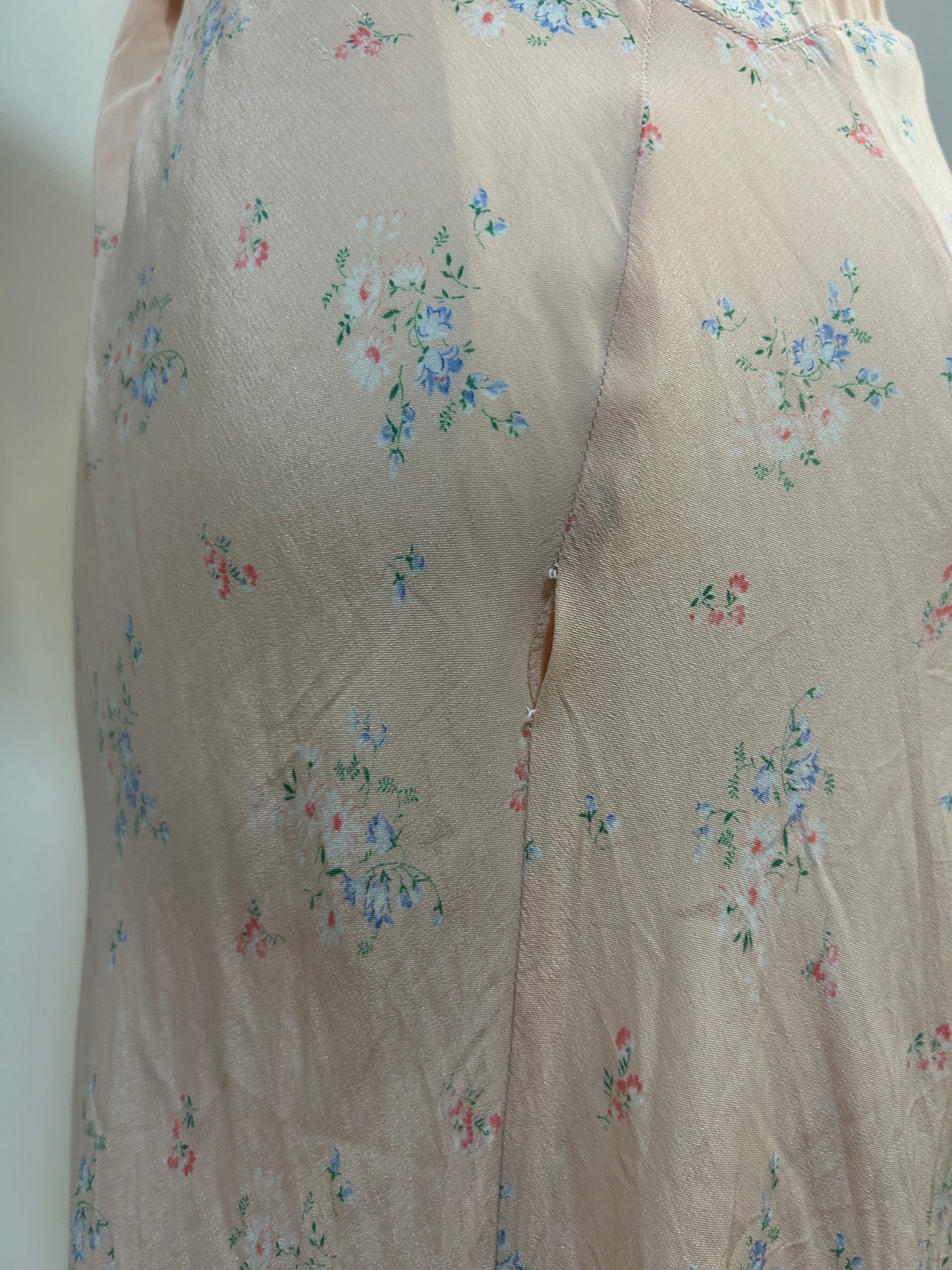 1940s Floral Silk Nightdress