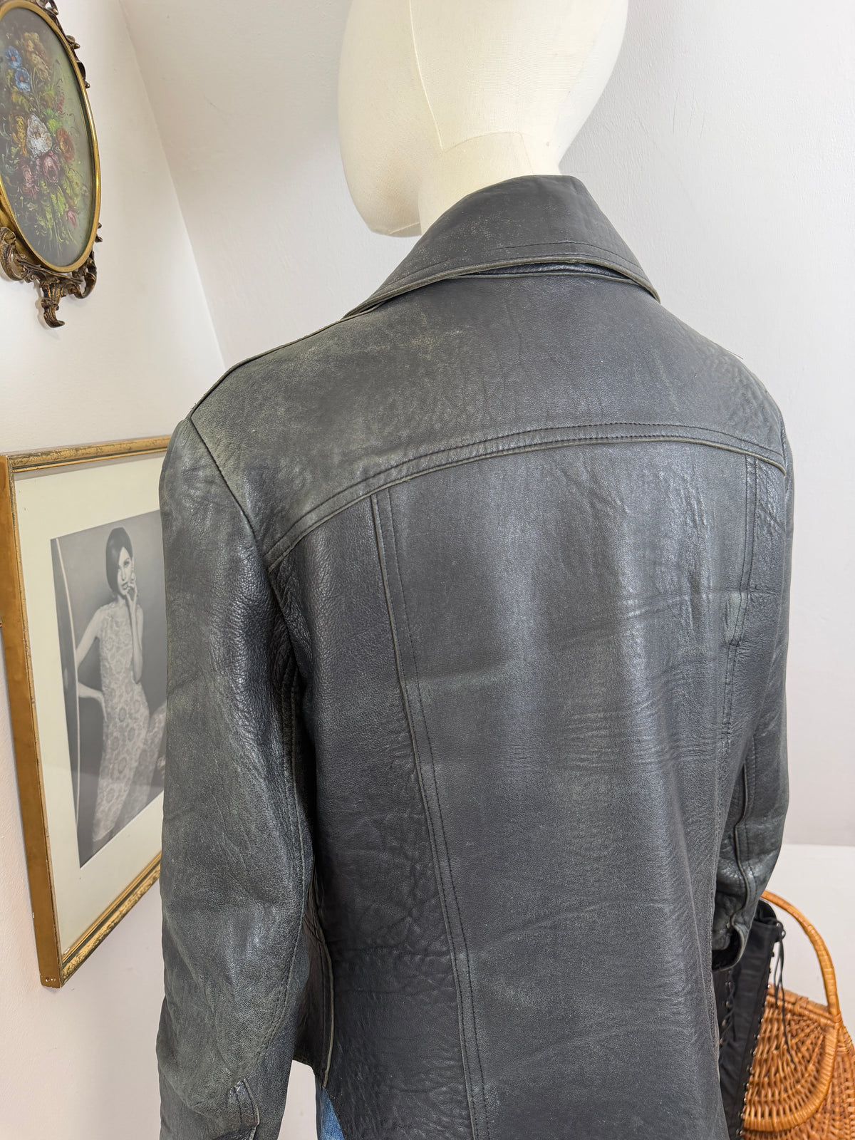 1960s / 70s Leather Beagle Collar Jacket