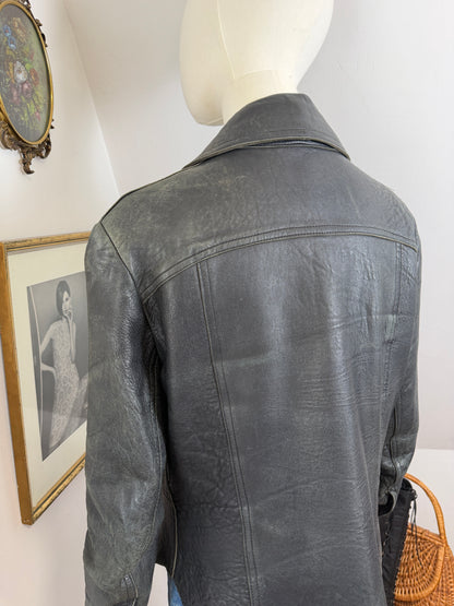 1960s / 70s Leather Beagle Collar Jacket