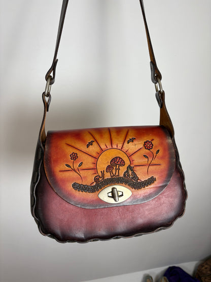 1970s Tooled Mushroom Bag