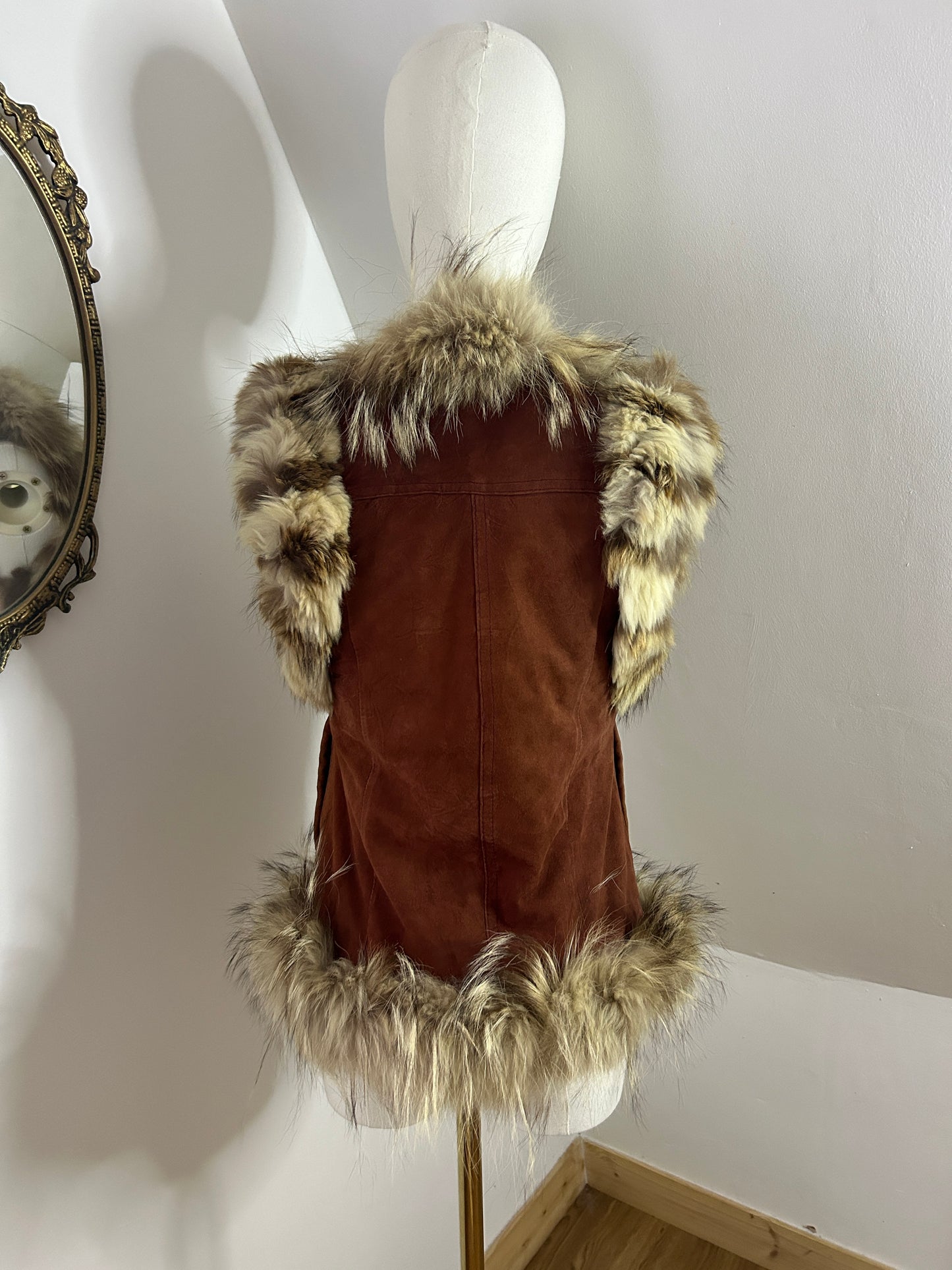 1960s Suede Waistcoat with Fur Trim