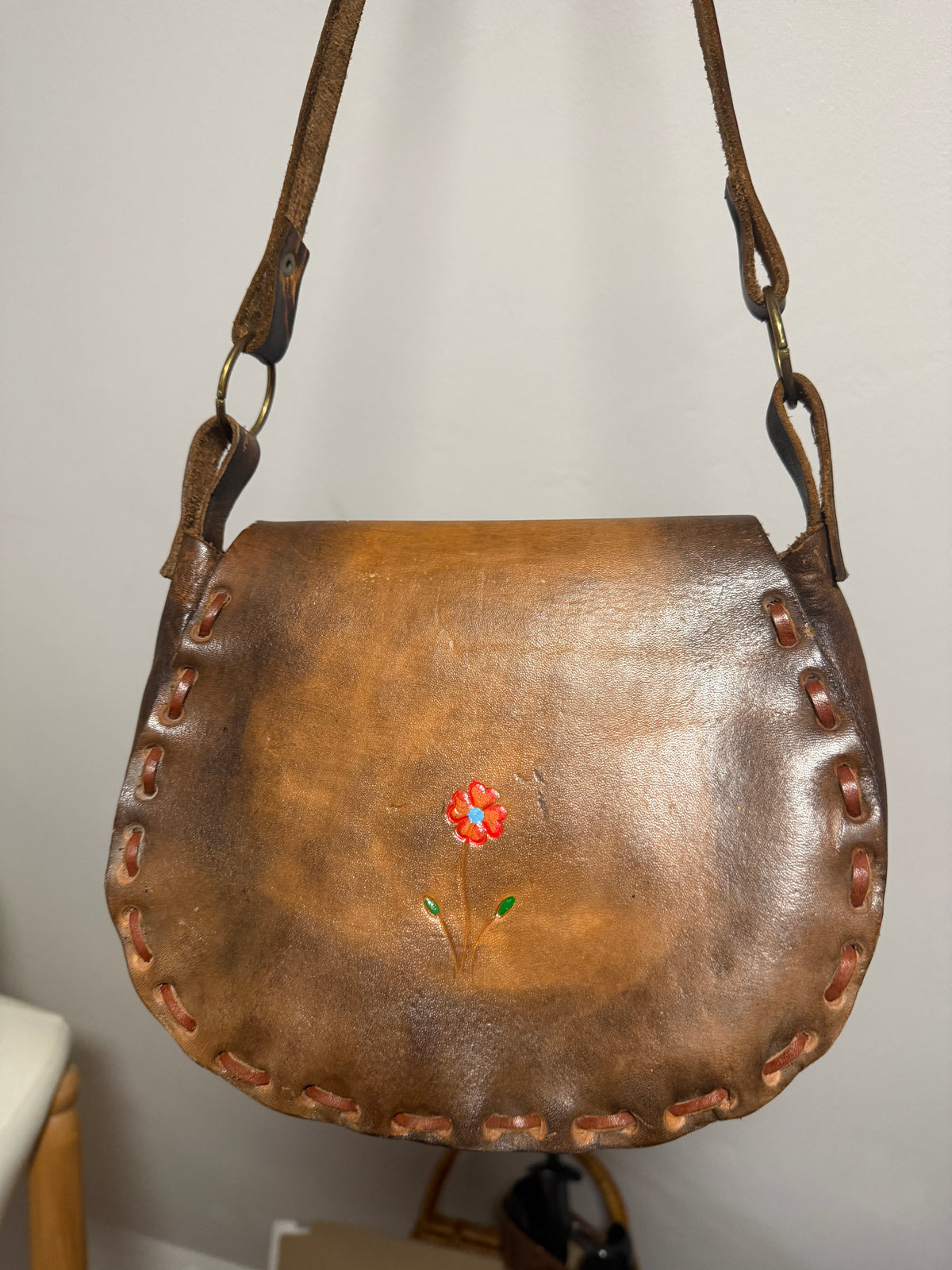 1960s / 70s Tooled Floral Bag