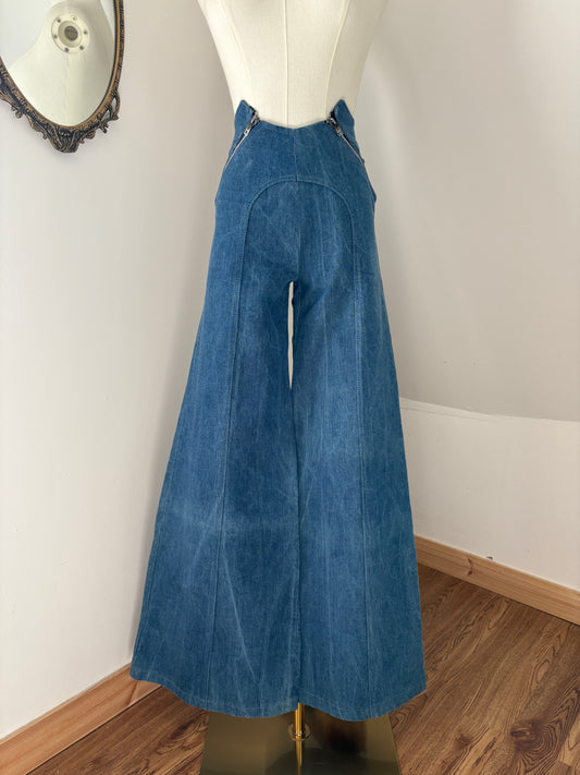 1970s Double Zip Bellbottom Jeans