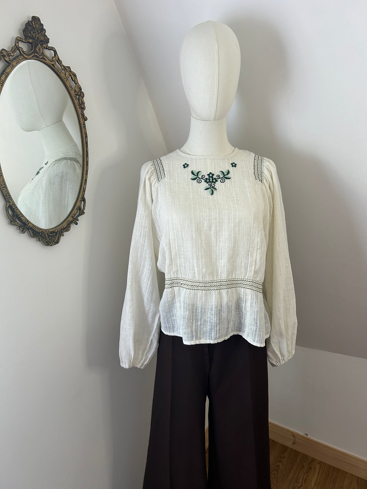 70s Bohemian Cotton Blouse