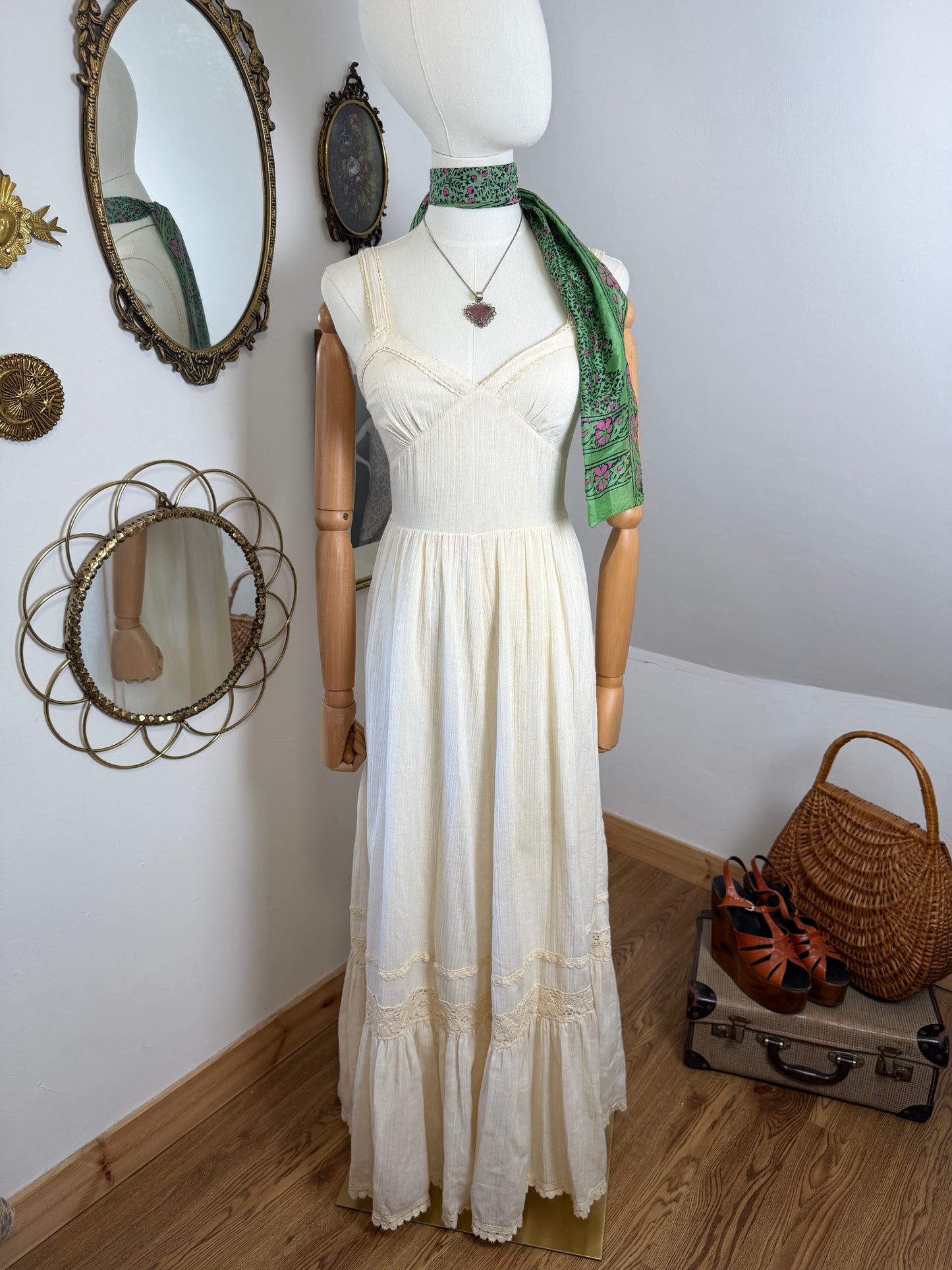 1970s Cheesecloth Sundress
