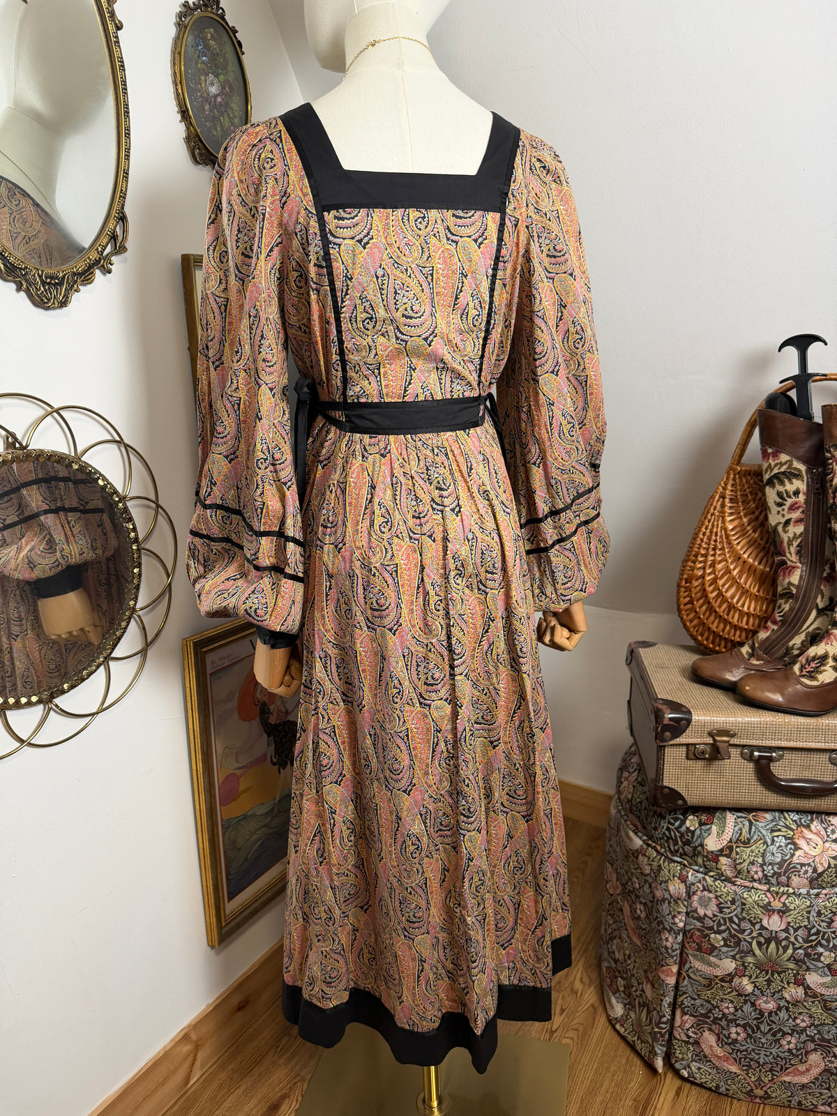 1970s ‘Fine Feathers’ Liberty Paisley Dress