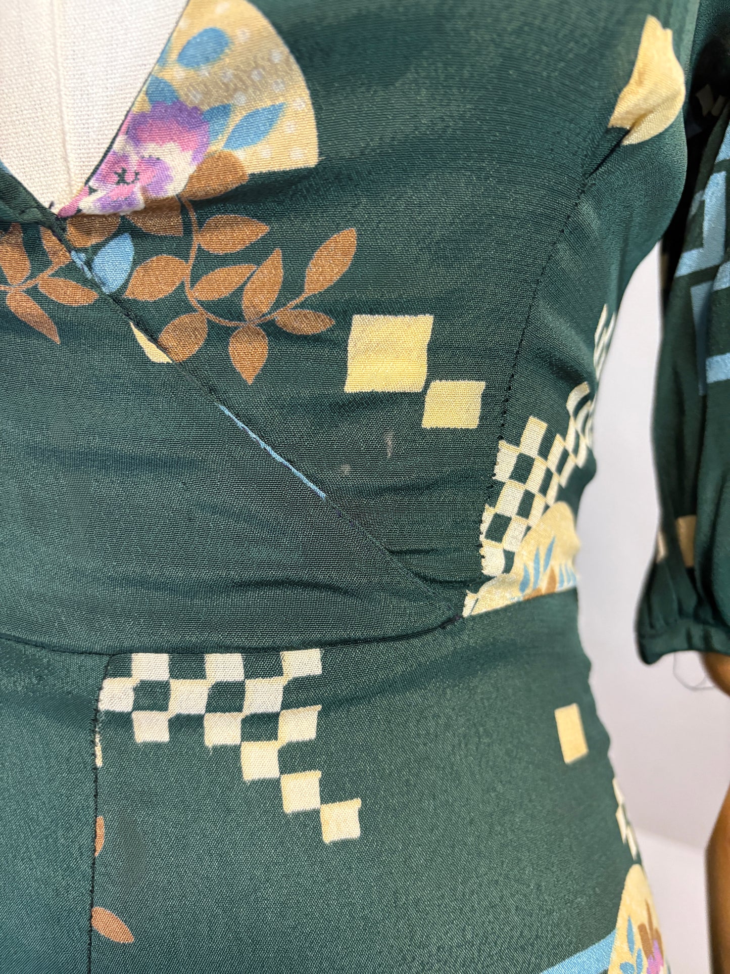 1970s Does 1930s ‘Paul Nicholas’ Crepe Art Deco Dress