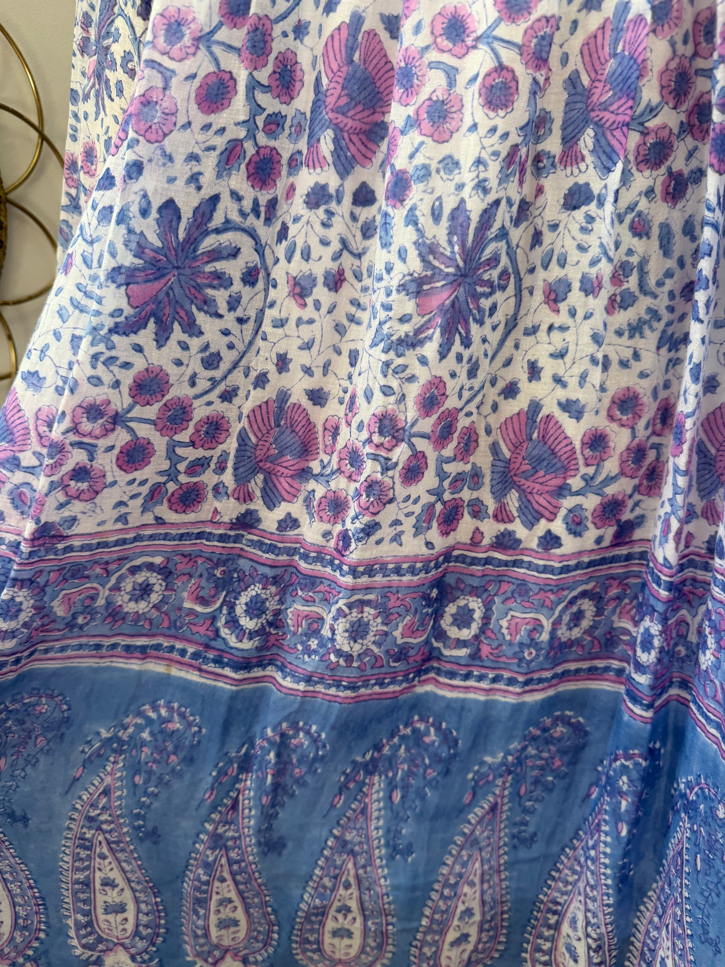 1970s ‘Phool’ Pastel Indian Cotton Dress