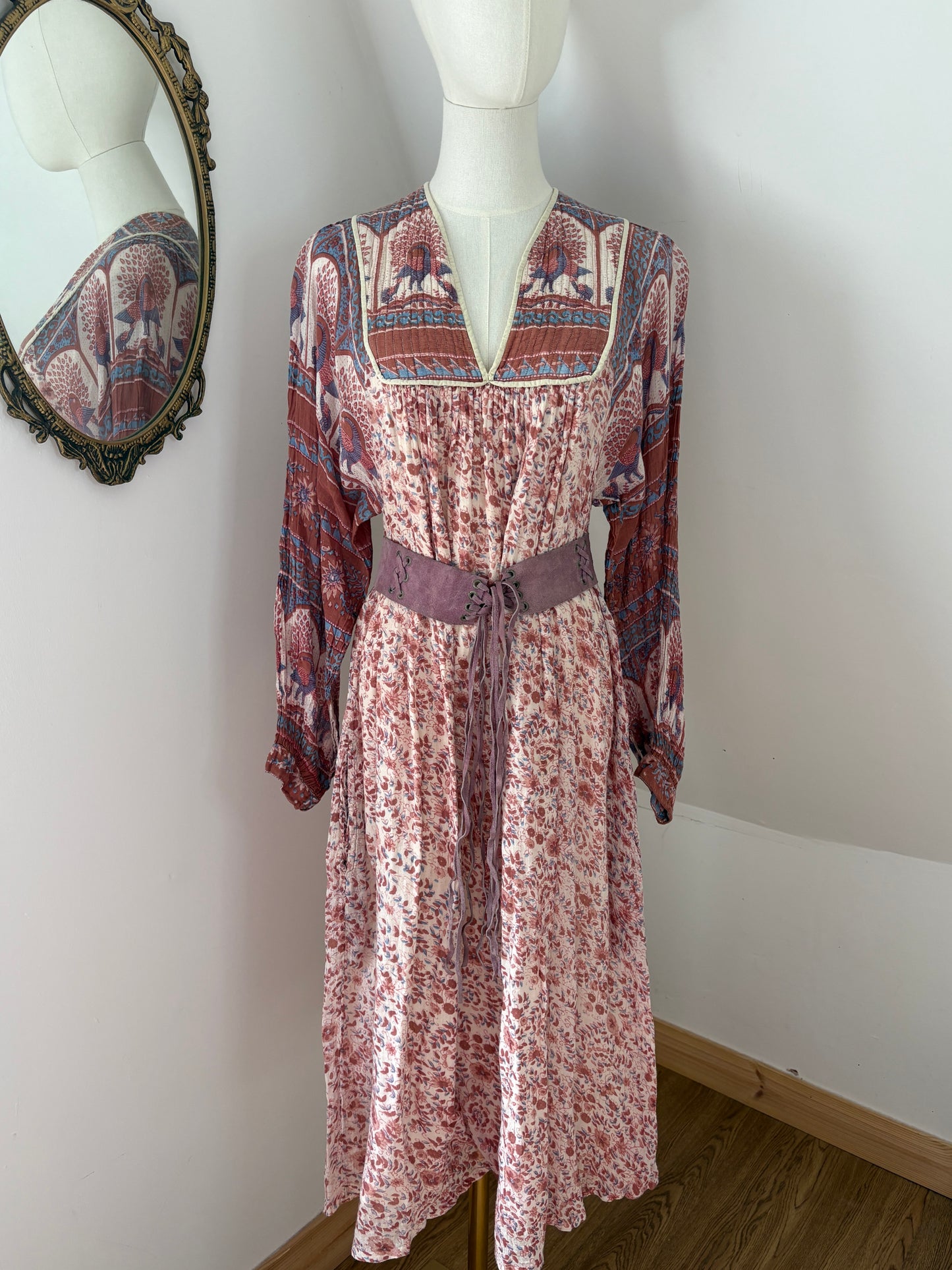 1970s Indian Cotton Blockprint Dress