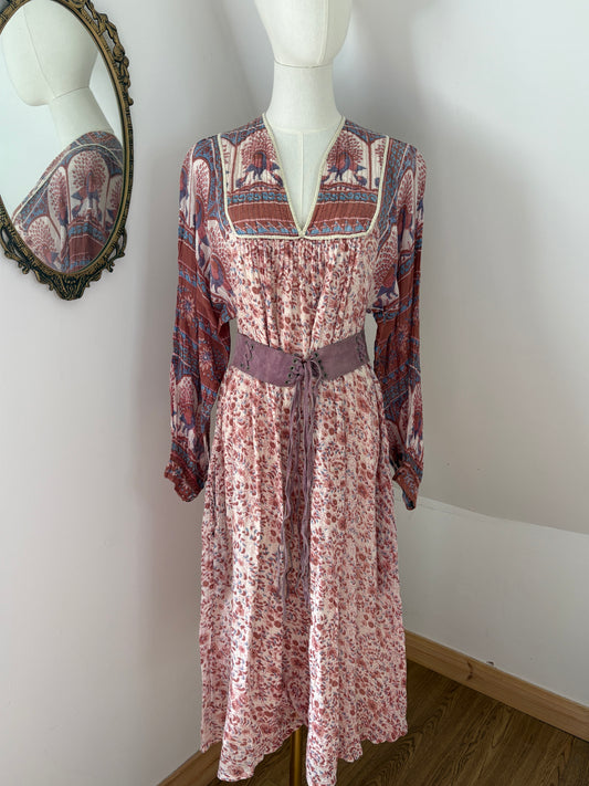 1970s Indian Cotton Blockprint Dress