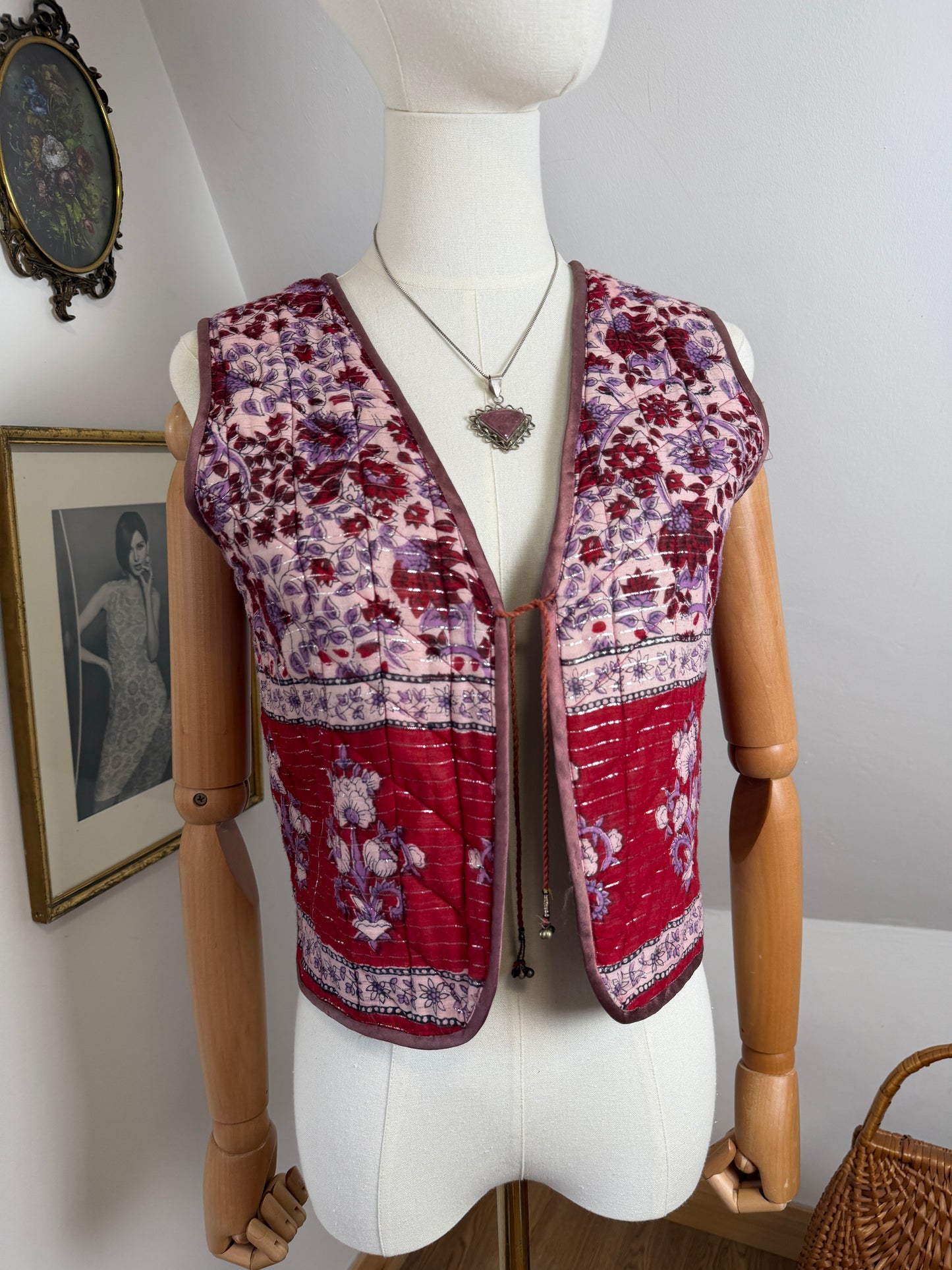 1970s Lurex Blockprint Vest
