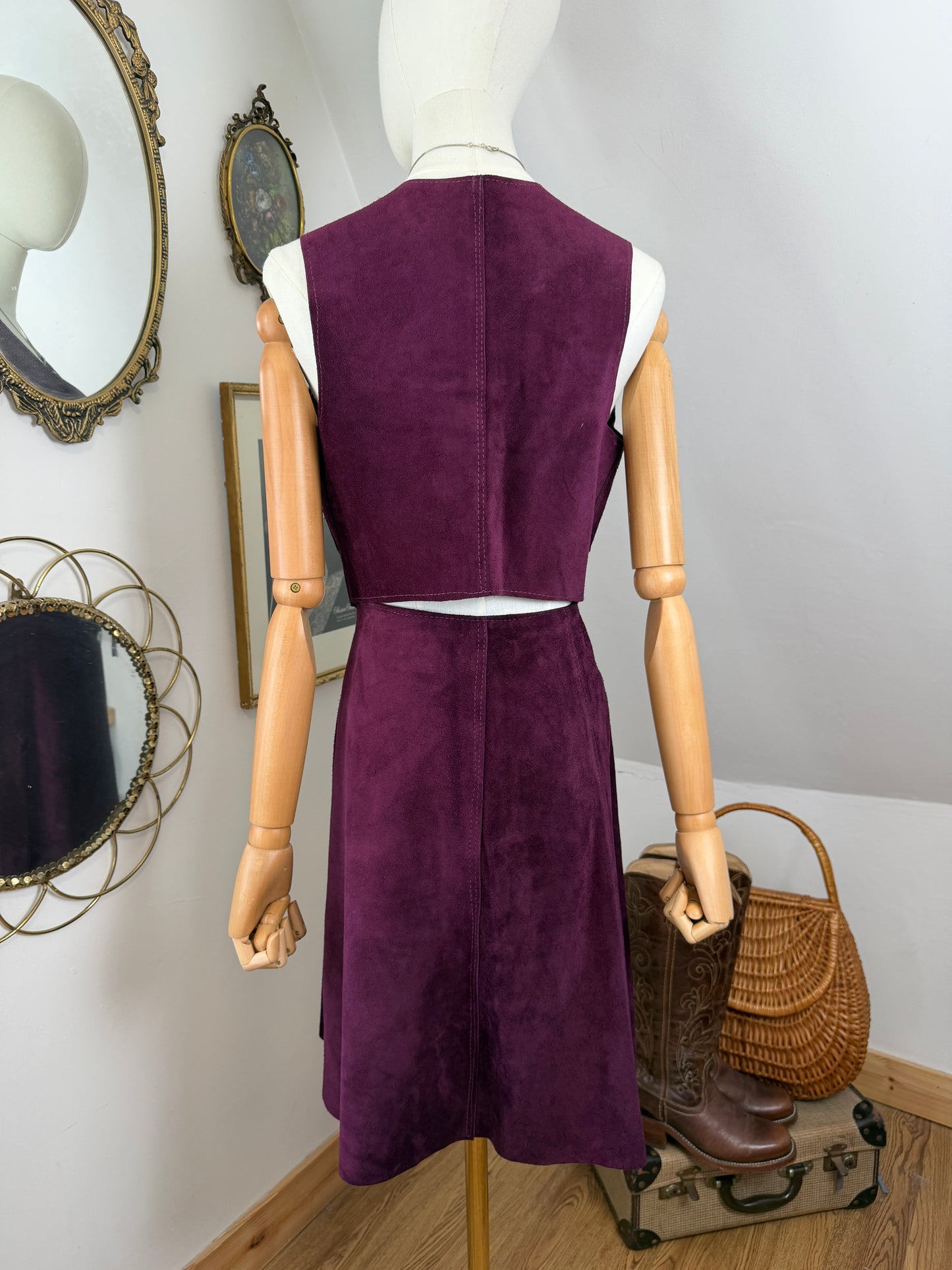 1970s Purple Suede Two-Piece