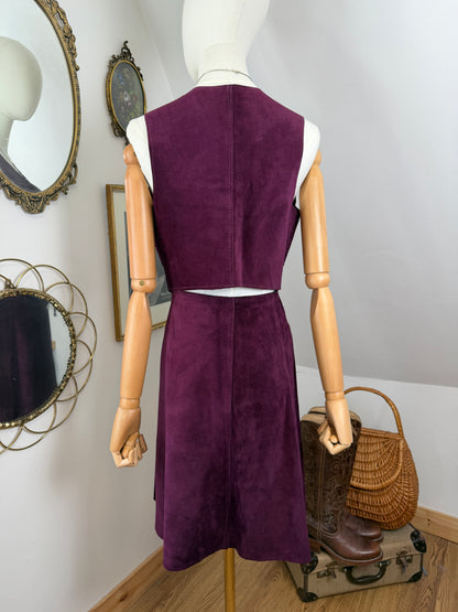 1970s Purple Suede Two-Piece