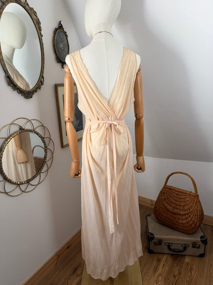 1930s Silk Embroidered Slip Dress