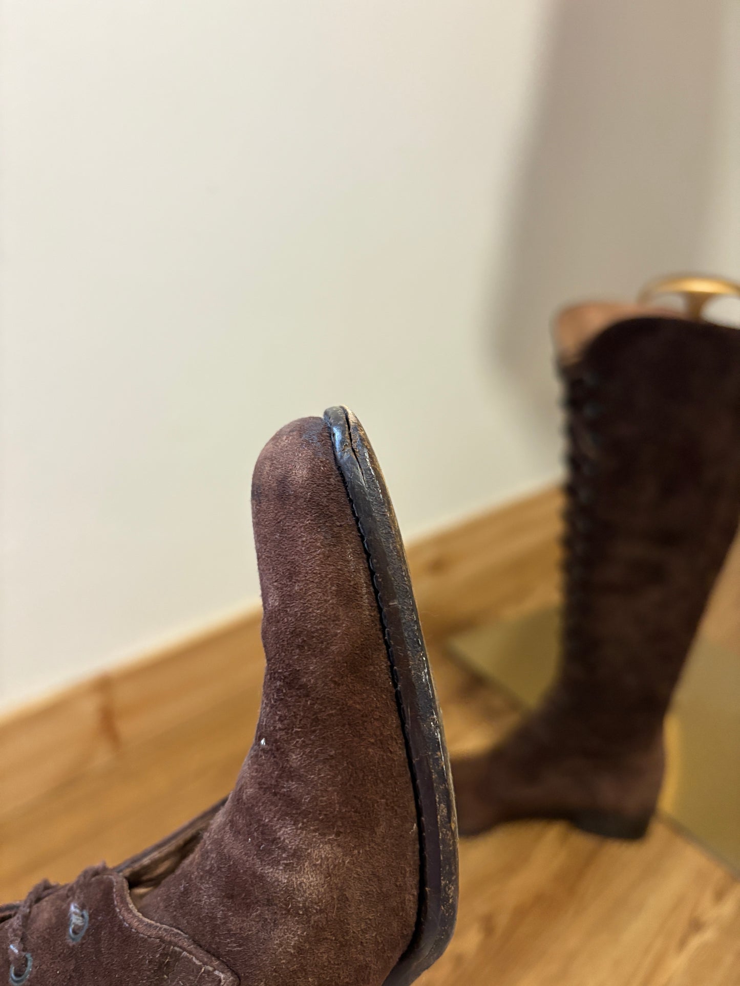 1960s ‘Kurt Geiger’ Velvet Lace Up Boots