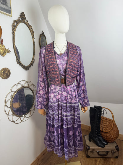 1970s ‘Phool’ Purple Blockprint Vest