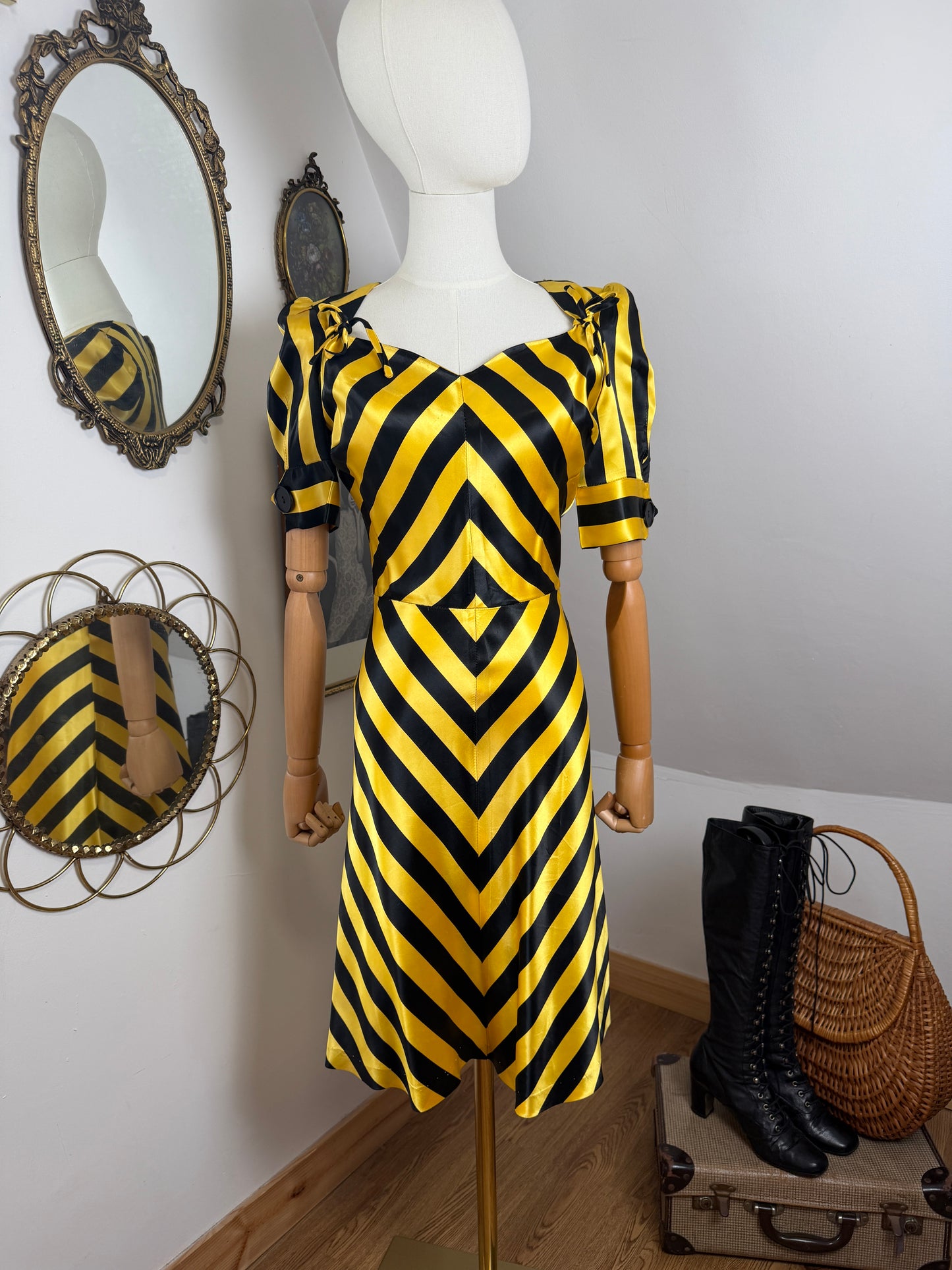 1970s Glam Rock Satin Dress