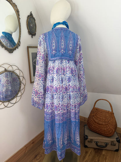 1970s ‘Phool’ Pastel Indian Cotton Dress
