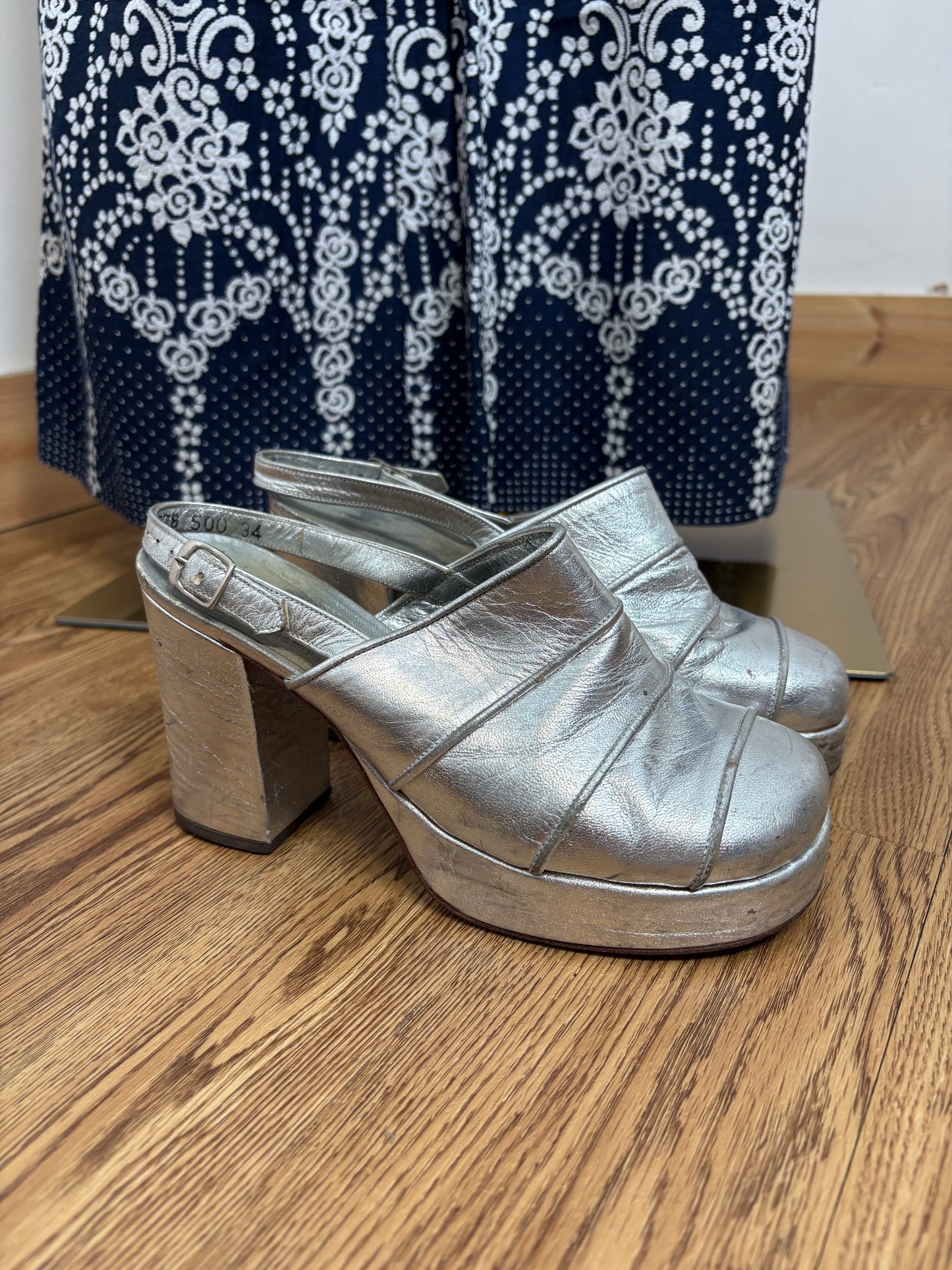 1960s Silver Platform Shoes